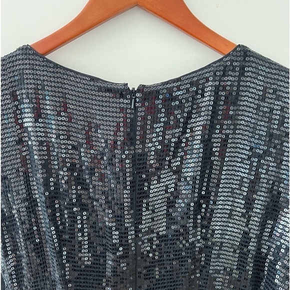 Karen Millen Sequin Black Satin Dress - Picture 9 of 15